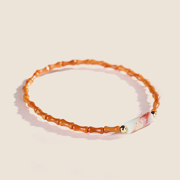 Buddha Stones Ultra-fine Olive Pit Peace Bracelet