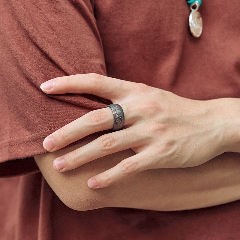 Buddha Stones 999 Sterling Silver Lotus Balance Ring