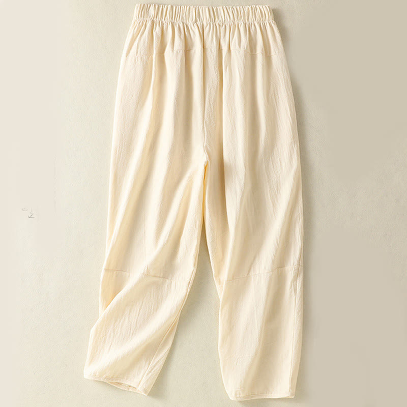 Buddha Stones 2pcs Plain Women's Short Sleeve Shirt Harem Pants Meditation Clothing Set