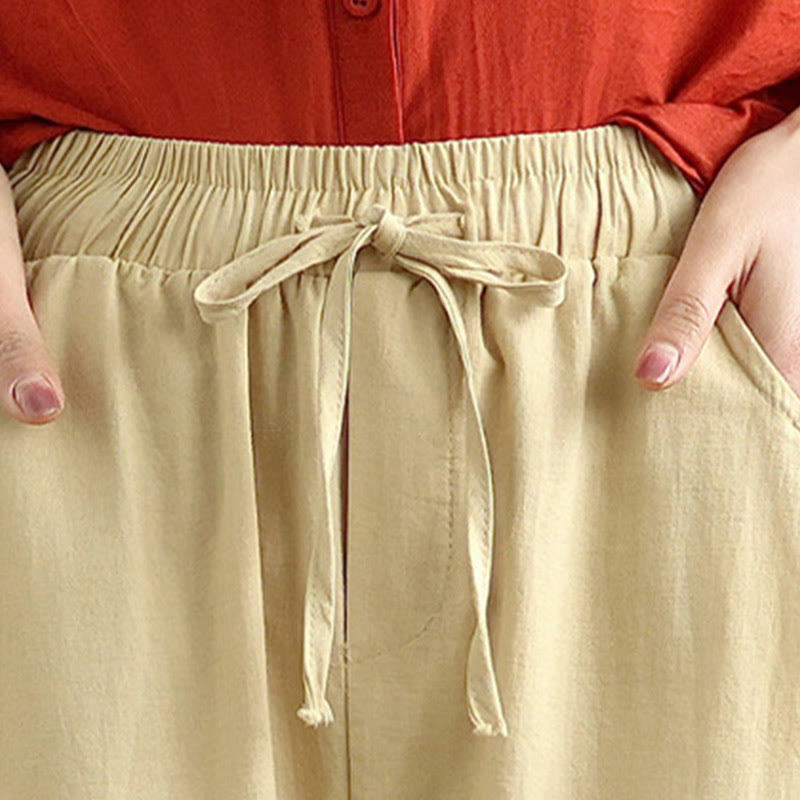 Buddha Stones 2pcs Casual Women's Short Sleeve Shirt Harem Pants Meditation Clothing Set