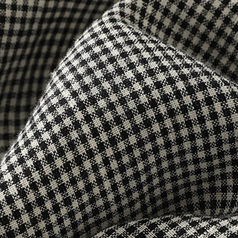 Buddha Stones Plaid Pattern Drawstring Women's Cotton Linen Harem Pants With Pockets