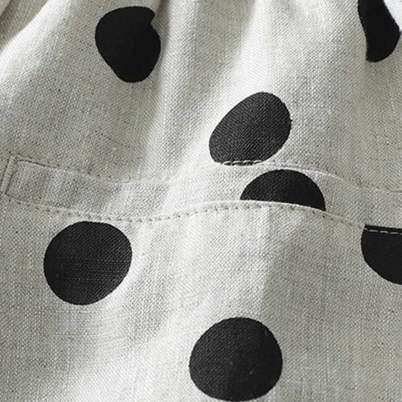 Buddha Stones Polka Dot Floral Pattern Pattern Women's Cotton Linen Harem Pants With Pockets