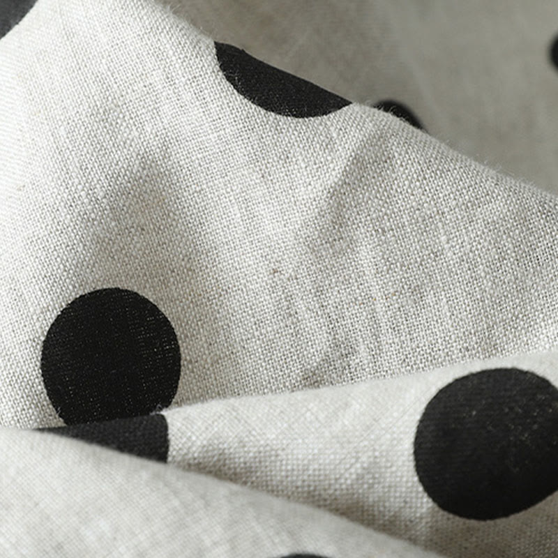 Buddha Stones Polka Dot Floral Pattern Pattern Women's Cotton Linen Harem Pants With Pockets