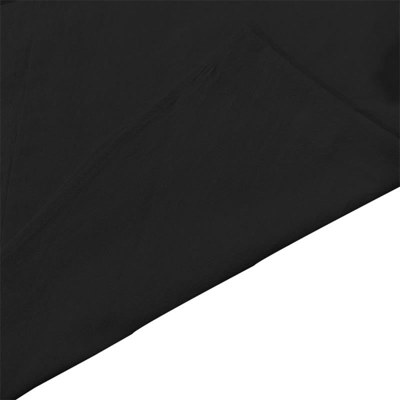 Buddha Stones Solid Color Fall Lace-up Men's V-Neck Long Sleeve Cotton Shirt