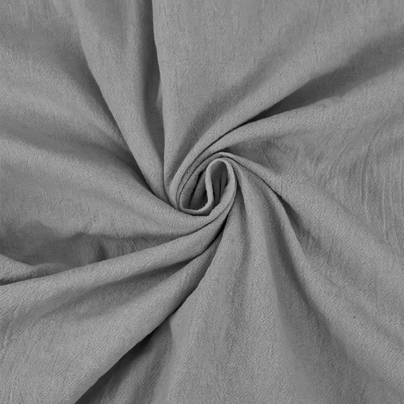 Buddha Stones Solid Color Long Sleeve Hooded Drawstring Buttons Linen Men's Shirt