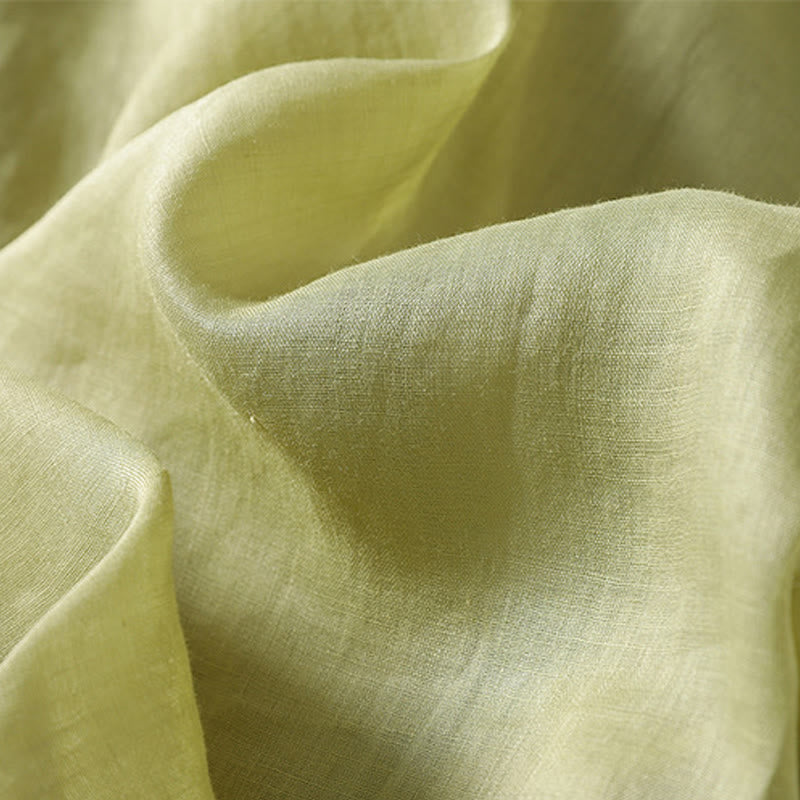 Buddha Stones Casual Drawstring Cotton Linen Ankle-Length Women's Wide Leg Pants With Pockets