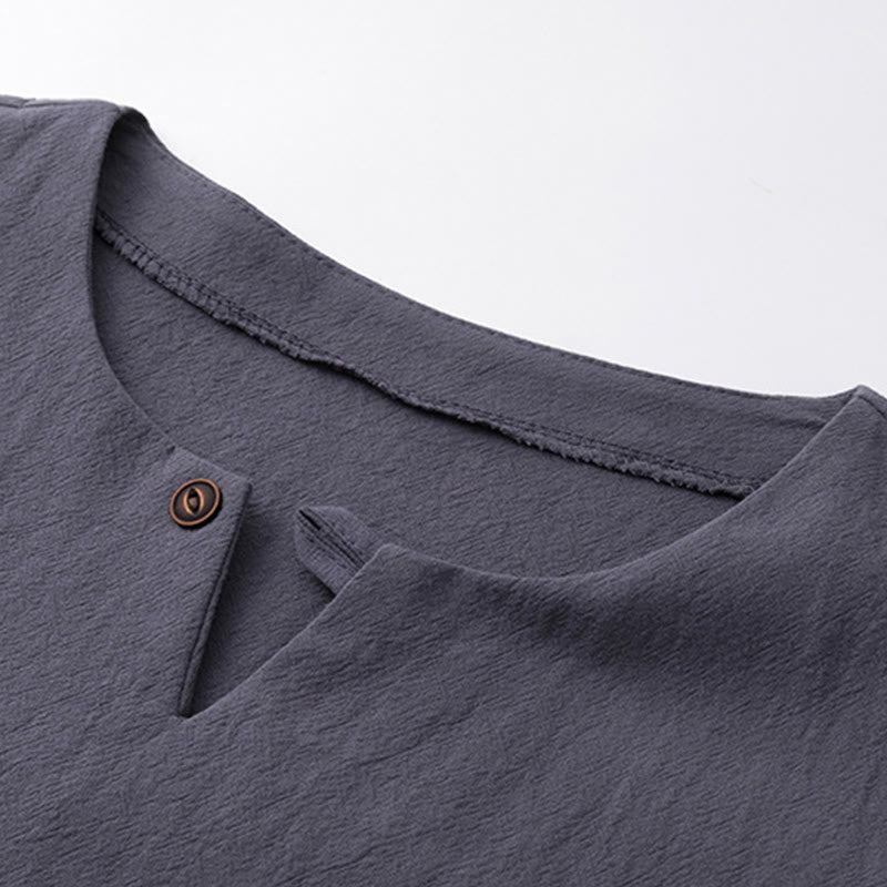 Buddha Stones 2Pcs Chinese Characters Crane Cotton Shirt Pants With Pockets Men's Meditation Cloth Set