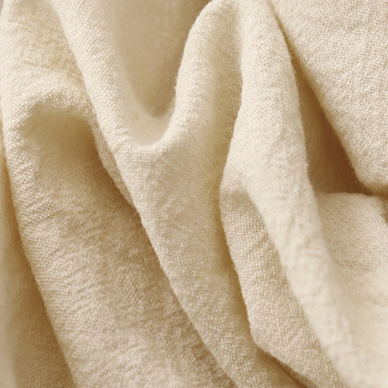 Buddha Stones Casual Side Slits Design Cotton Women's Wide Leg 7-8 Length Pants With Pockets