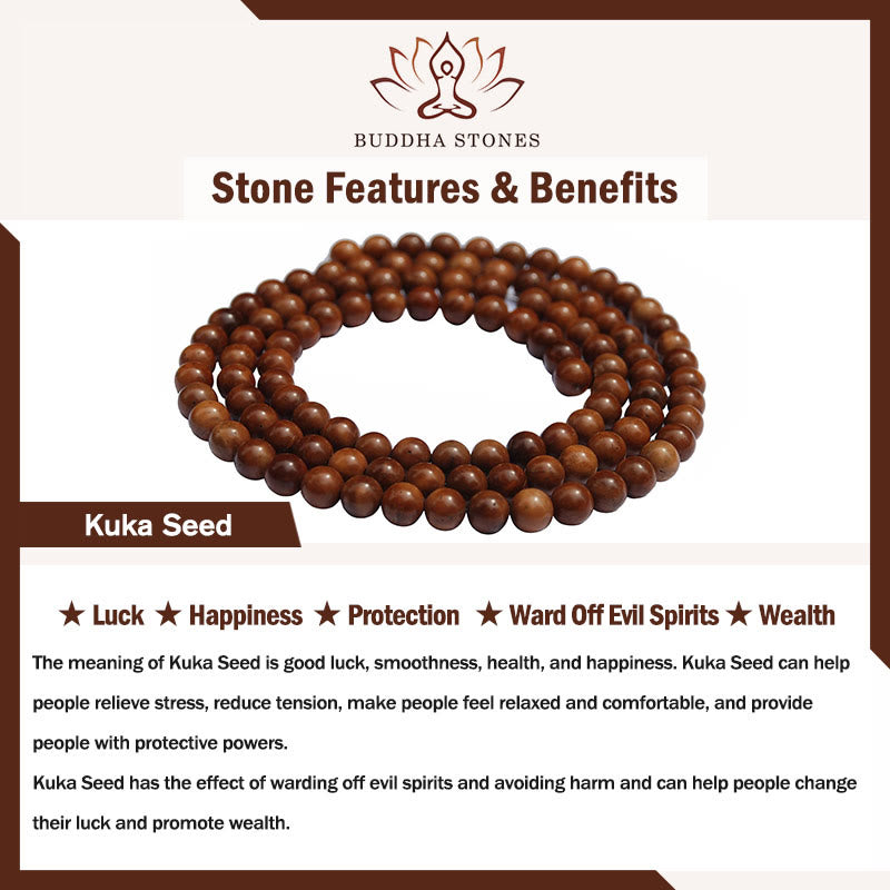 Buddha Stones Kuka Seed Agate Stone Luck Bracelet