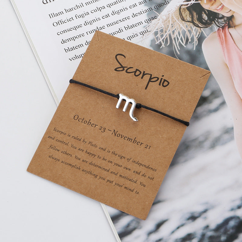 Stellar Bond Zodiac Rope Bracelet – Adjustable Couple Edition