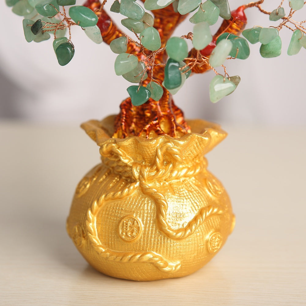 Emerald Flow – Green Aventurine Feng Shui Money Tree of Prosperity & Luck