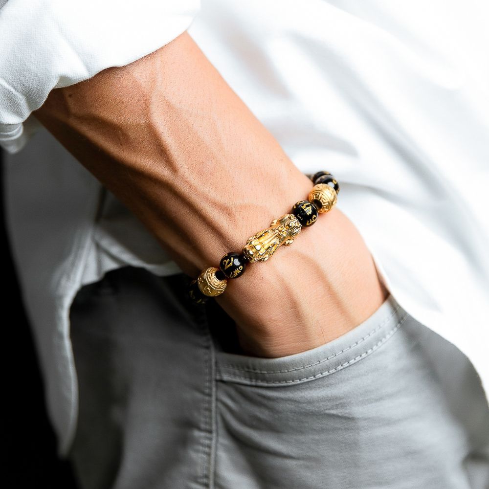 Pixiu’s Vortex: Obsidian Wealth Conduit Bracelet